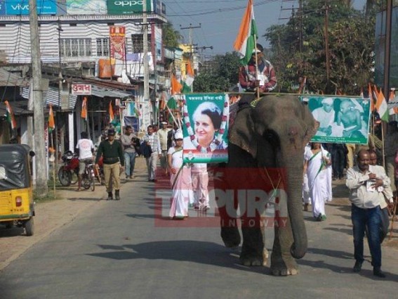 Tripura’s declining party Congress hoisted mammoth rally with Elephant on Party's 131st Foundation Day Tripura’s declining party Congress hoisted mammoth rally with Elephant on Party's 131st Foundation Day